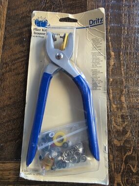DRITZ Blue Plier Kit with Assorted Grommets & Snaps - Home Party Supplies NEW